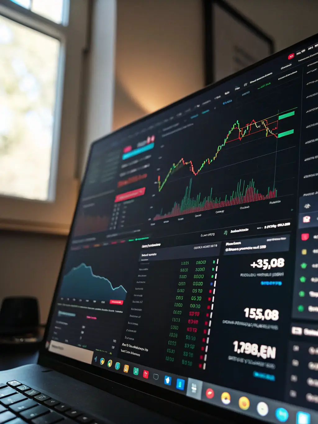 A secure digital interface displaying financial data and analytics, representing modern and secure financial technology solutions.